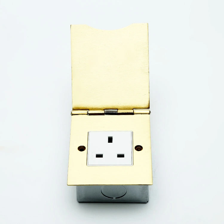 I-Brass Alloy Floor Socket Open Cover Type Socket 2 Module Capacity