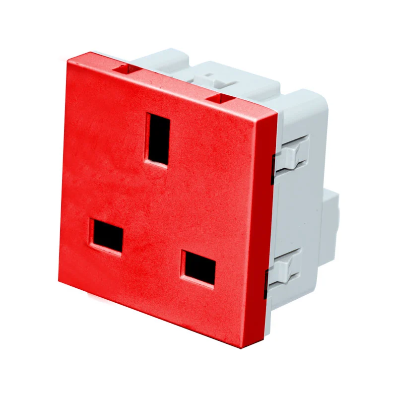 I-British Standard Red 3Pin Socket Function Module